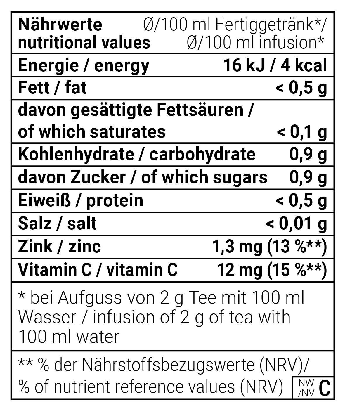 tea4me Vitamin Quelle Früchtetee mit Multivitaminkomplex und Grapefruit-Mulitvitamin-Geschmack