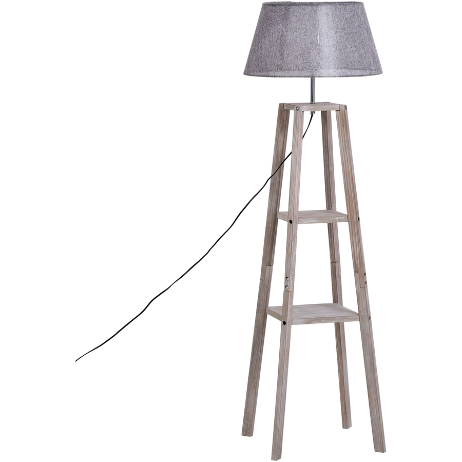 HOMCOM Stehlampe im skandinavischen Stil grau