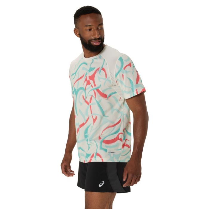 Asics Herre T-shirts Road AOP SS Top Hvid