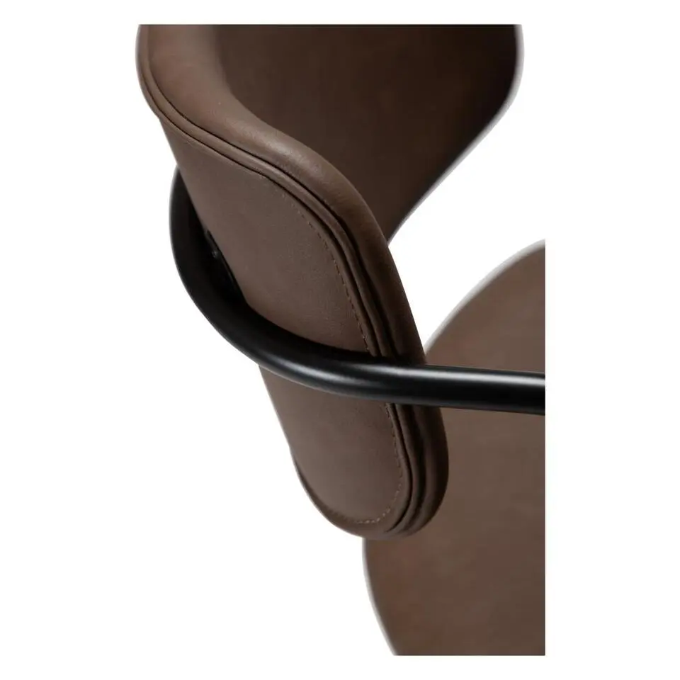 Hioshop Zed Dan-Form counterstoel met armleuningen PU-kunstleer bruin