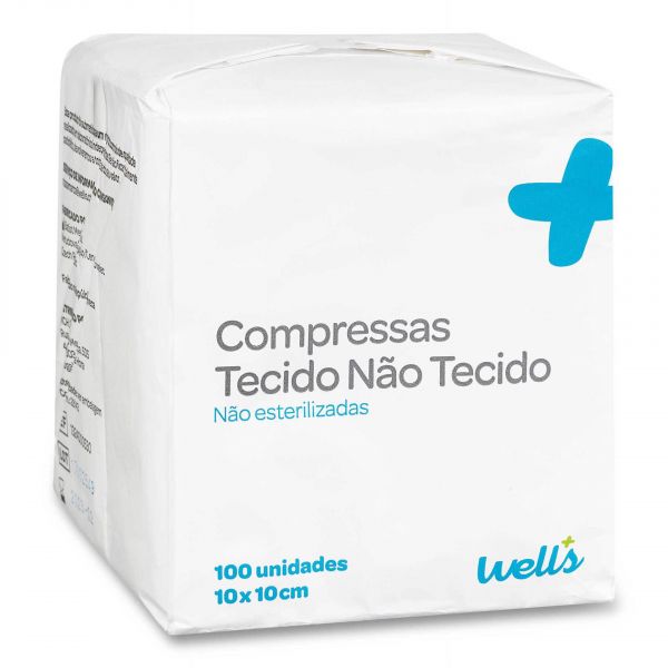 Wells Compressas de Tecido Não Tecido 100 Unidades