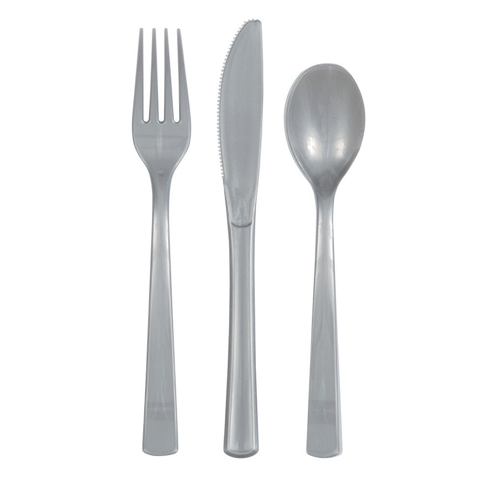 Zilver Bestek Plastic 18 delig