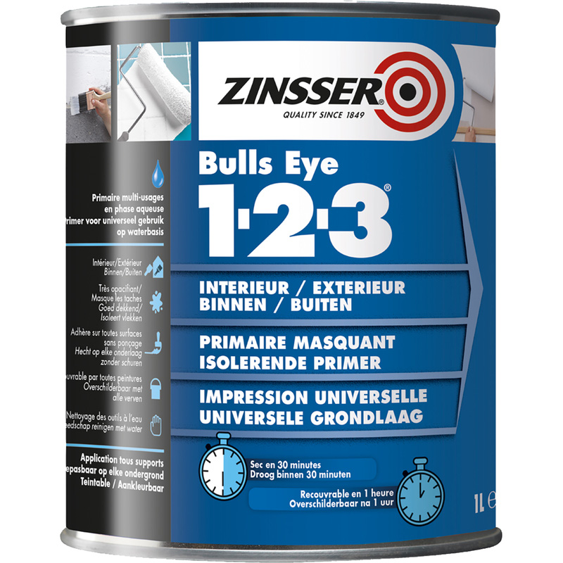 Zinsser bulls eye 1-2-3 primer 1L wit