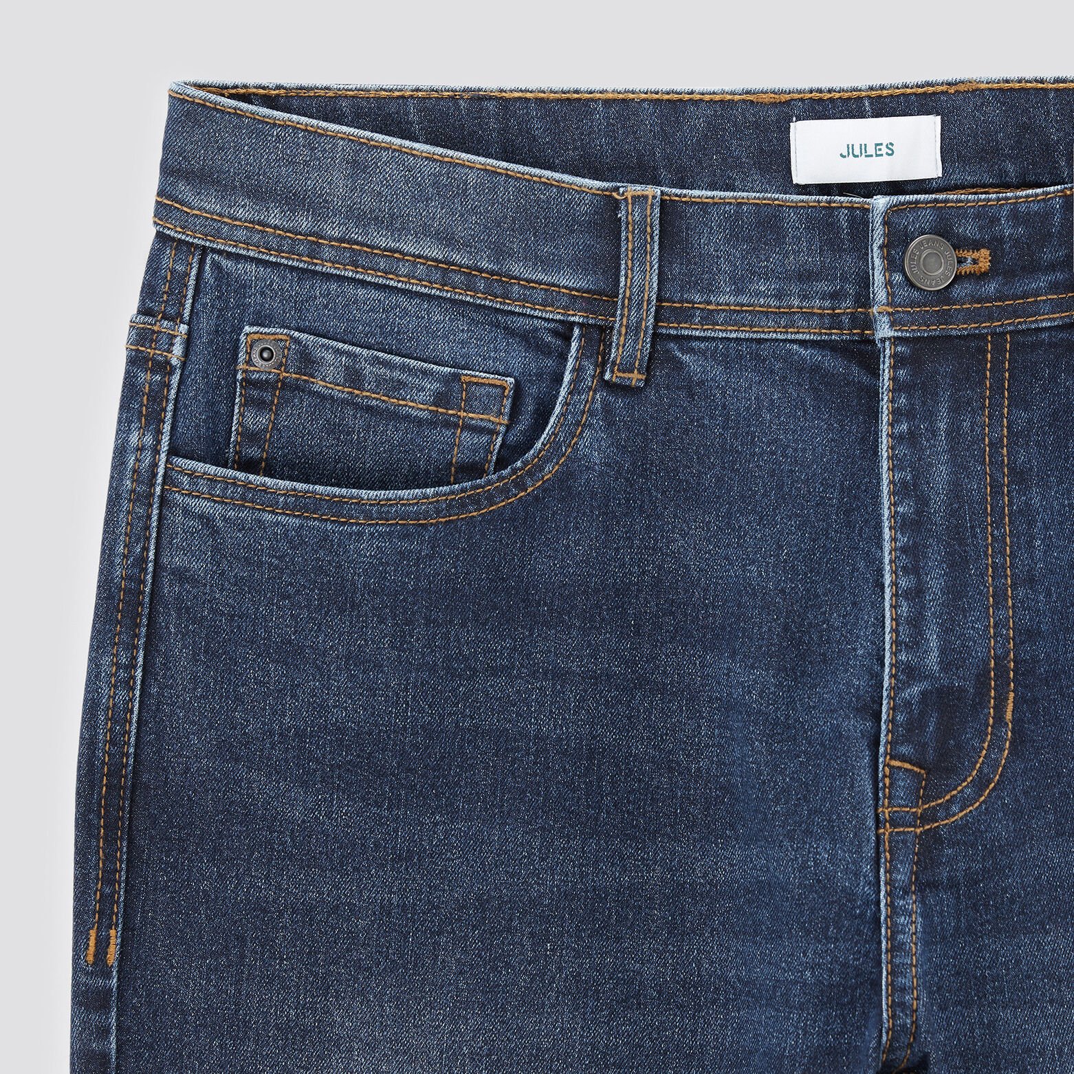 Jean relax en coton et polyester recyclés Bleu moyen
