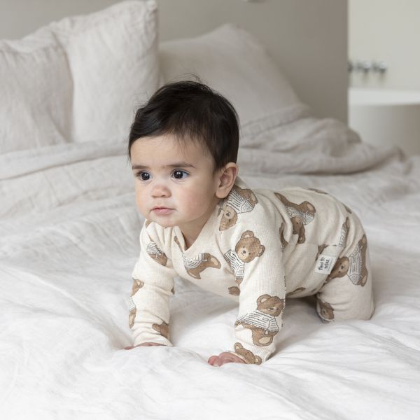 Feetje Teddy Bear Pyjama - Maat 56 - Offwhite Melange