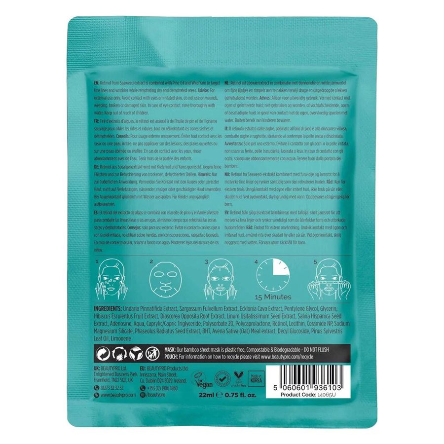BeautyPro Retinol Anti-Ageing Sheet Mask 22ml