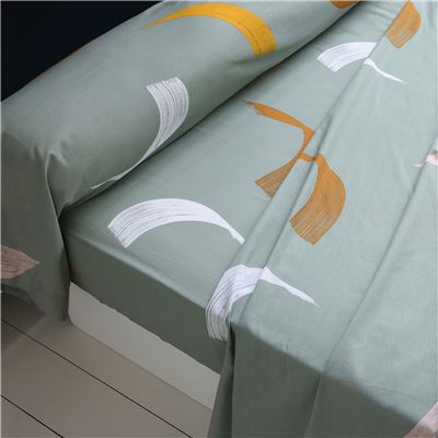 Linge de lit motif coups de pinceau - BECQUET CRÉATION