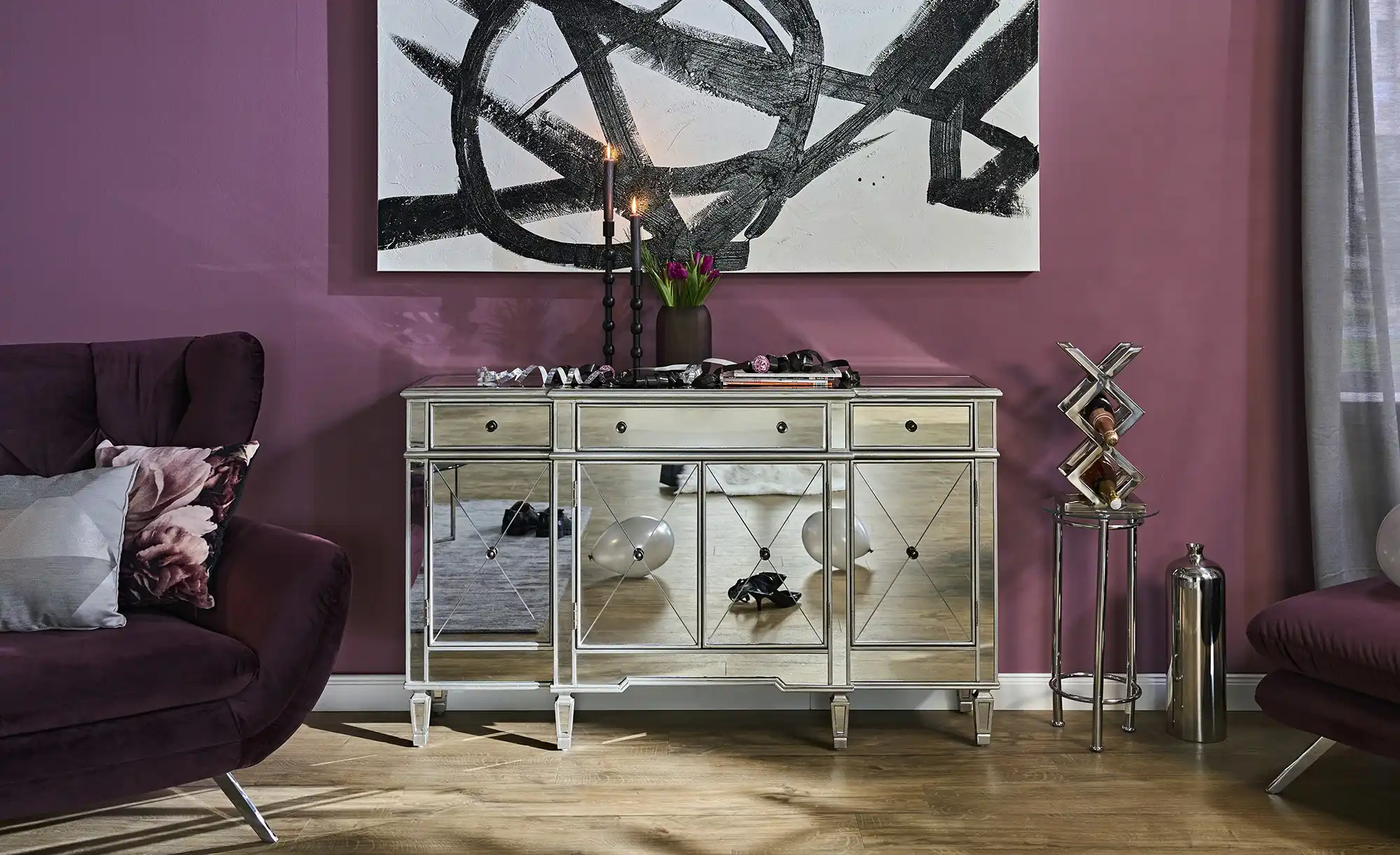 Blumensäule Metall Glas Anka