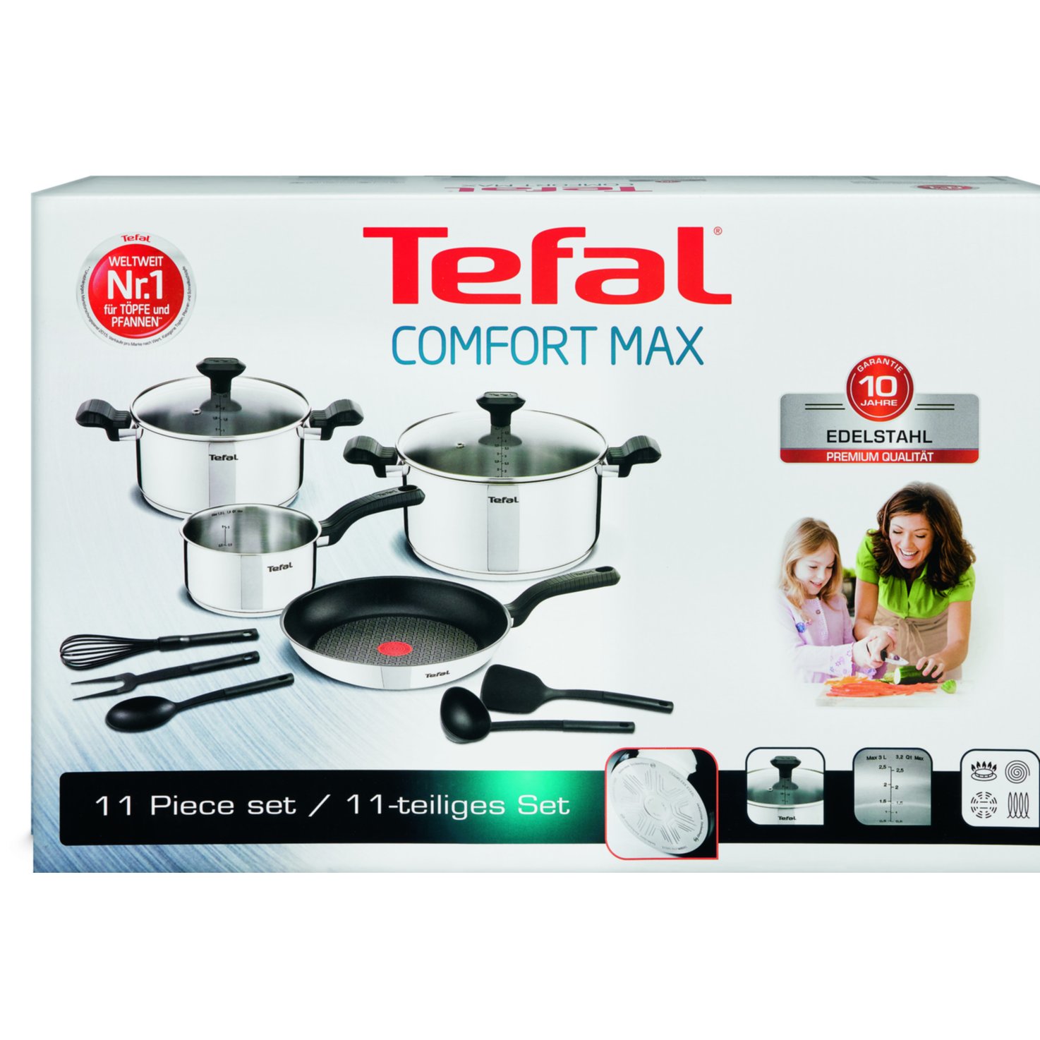 Tefal Kochtopfset Comfort Max 11-teilig