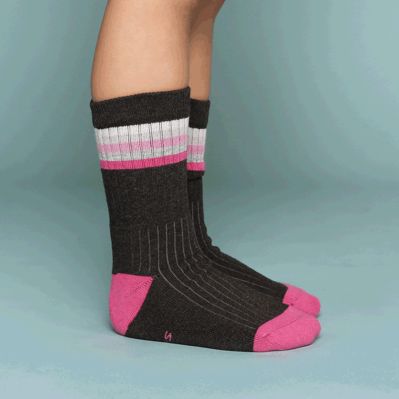 Shoesme antraciet-roze sok  | Meisjes schoenen