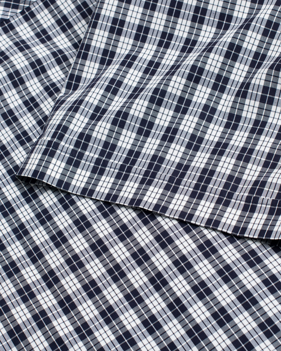 AMI Boxy Fit Short Sleeve Shirt Navy Check