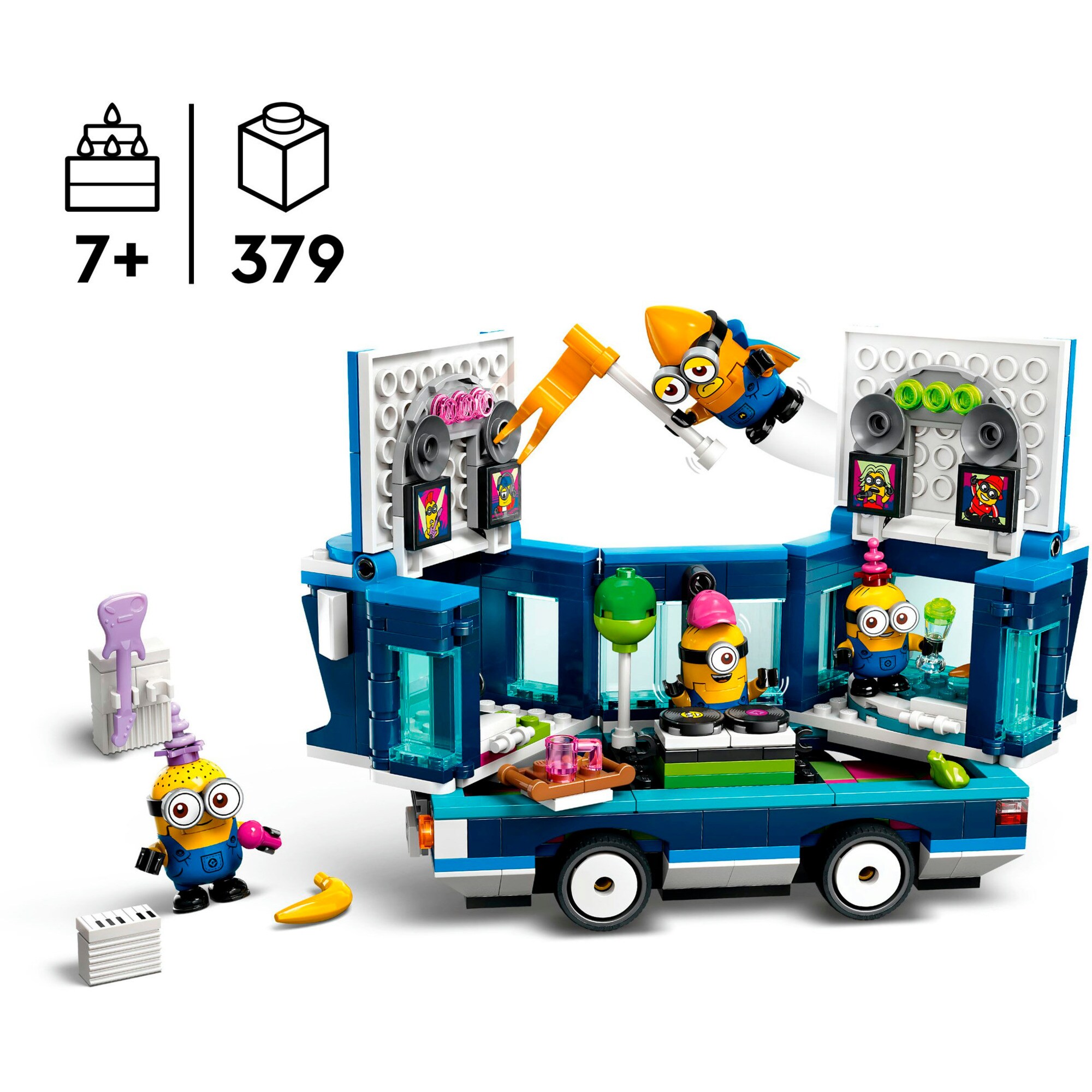 LEGO Konstruktionsspielzeug Minions und der Party Bus