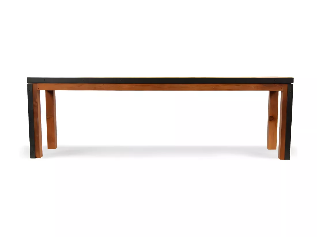 Banc 2 places Bois-Métal Marron - Eduline Décoration d'Autrefois