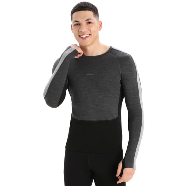 T-shirt thermique ICEBREAKER M ZONEKNIT 200 LS CREWE JET HTHR/BLK/METRO H/CB