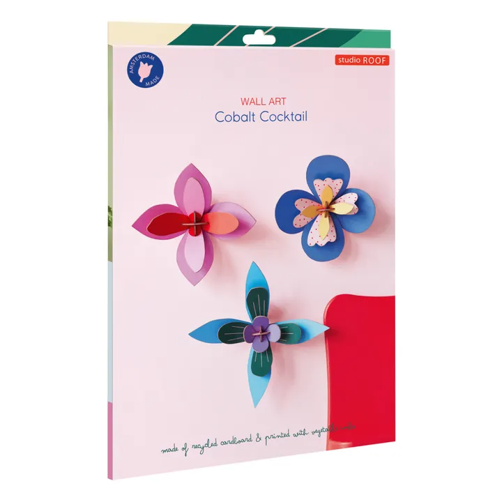 Studio Roof Décoration murale Fleur Cobalt - Set de 3