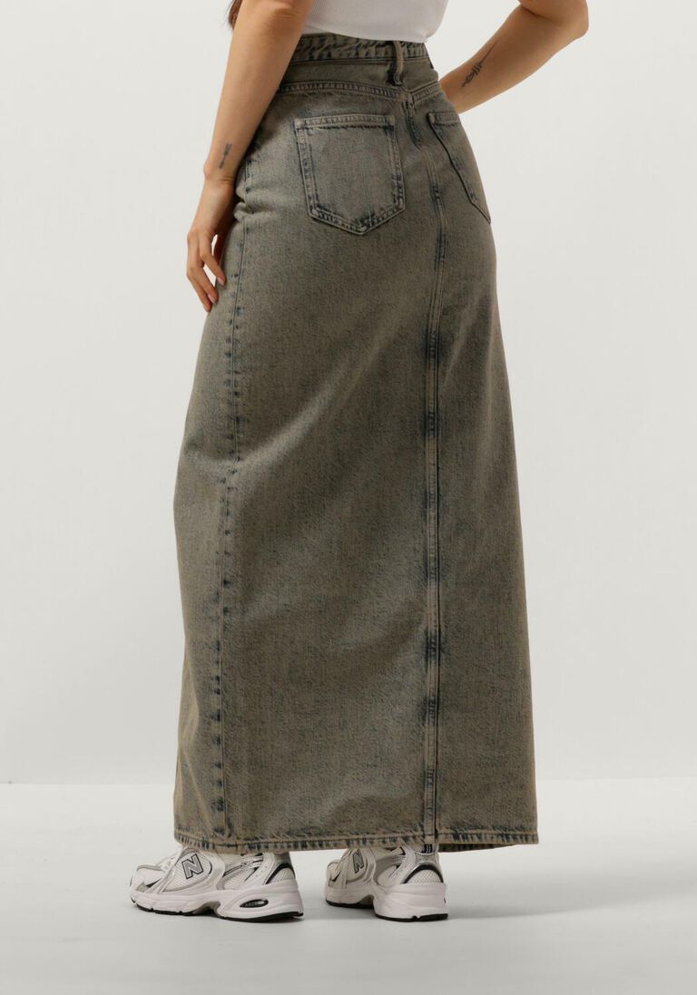 CALVIN KLEIN lichtblauwe calvin klein maxirok front split maxi denim skirt