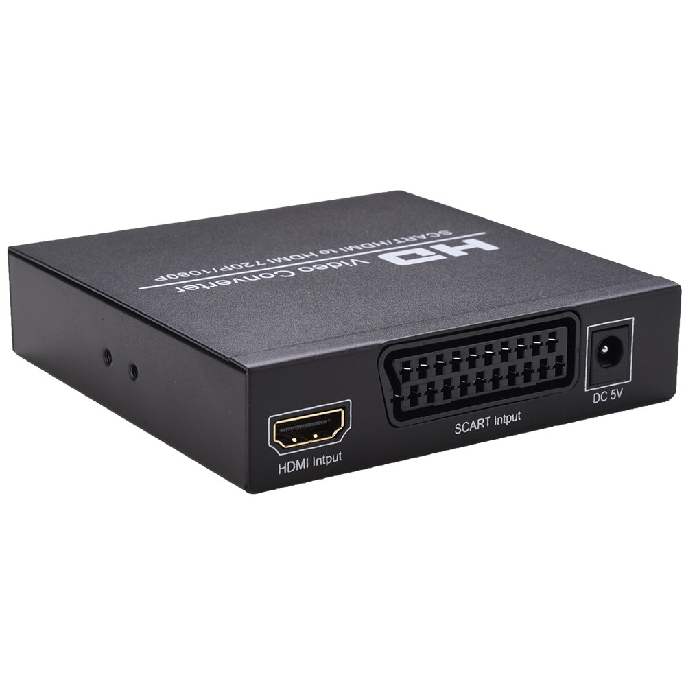 HDMI / Scart Audio Konverter Adapter auf HDMI 1080p FullHD / 3.5mm Klinke / Coaxial für TV / PC / DVD - Schwarz