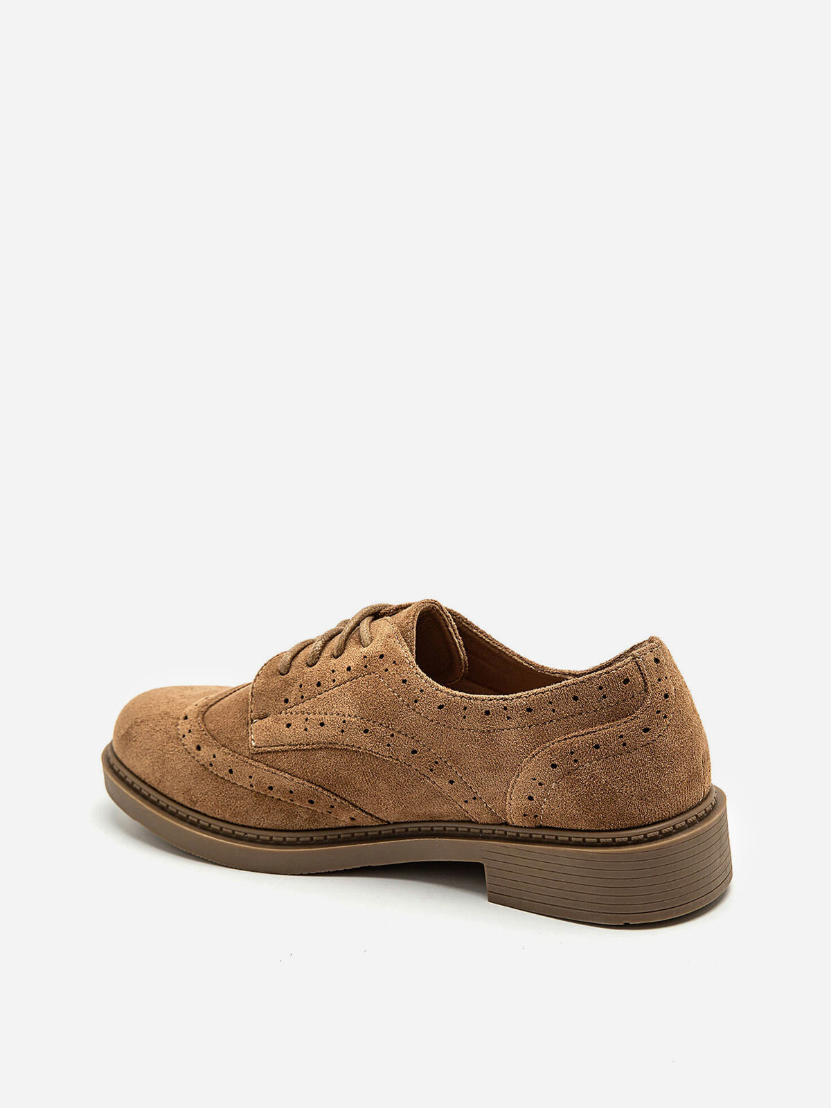 Derbies à détails ajourés- Camel
