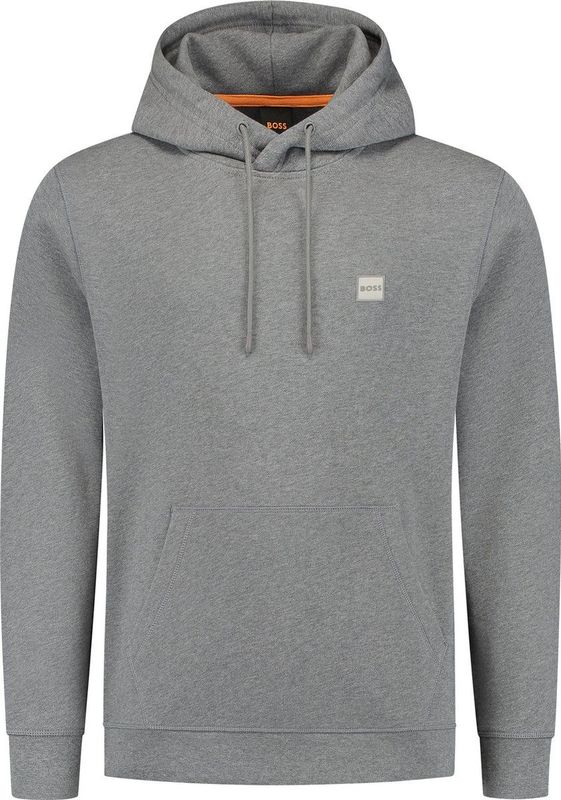 Hoodie - Grijs - Katoen - Geweven Logopatch