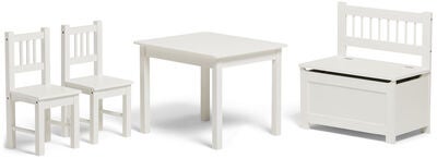 Alice & Fox LOVIS Bord og Stoler + Sofa med Oppbevaring, Hvit