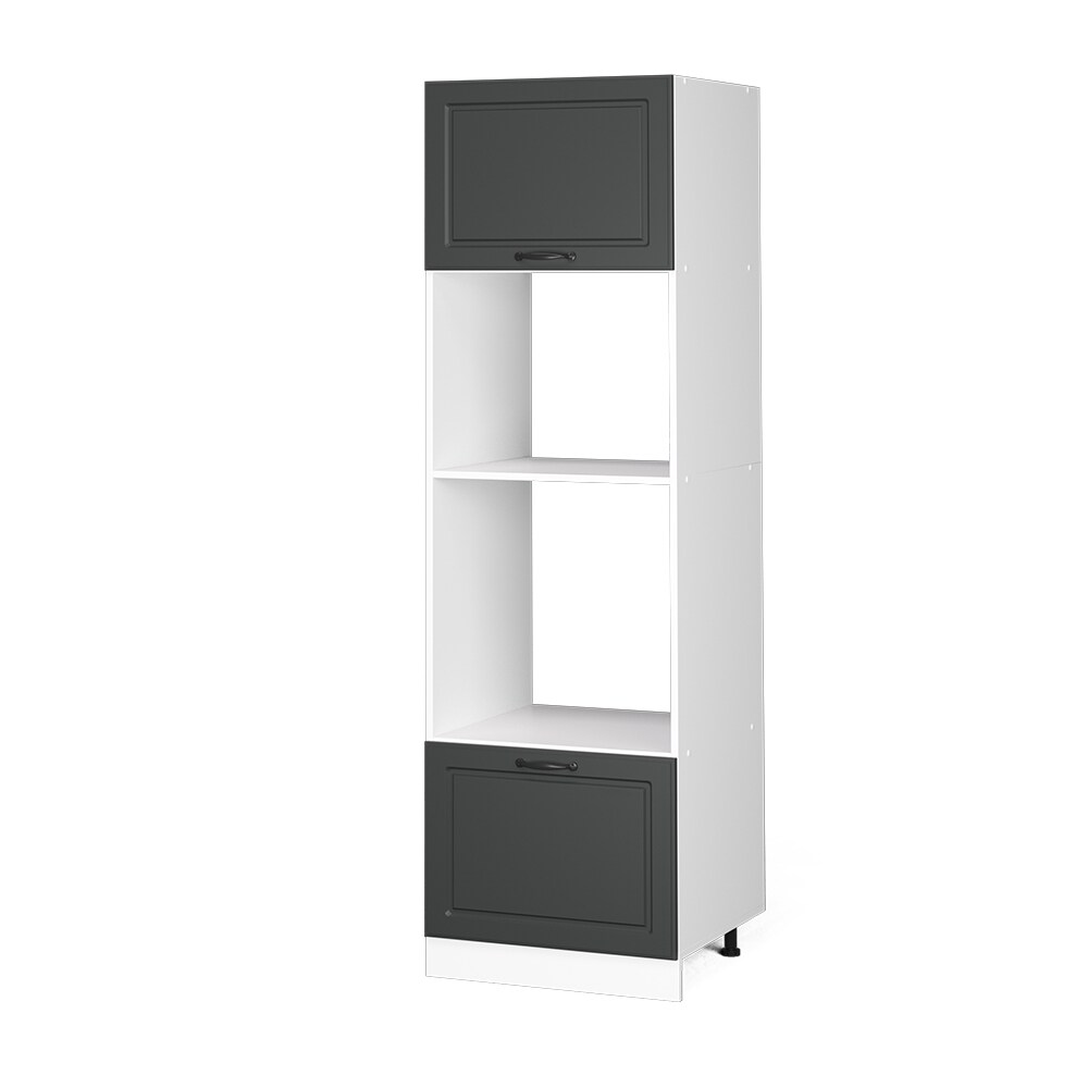 Vicco Mikrowellenumbauschrank Küchenschrank Küchenzeile Landhaus R-Line 60 cm Weiß-Anthrazit