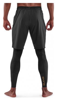 Collant Long 2-en-1 Skins Travel & Recovery Noir