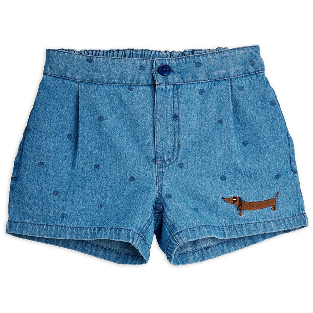 Køb Mini Rodini Blue Lw Denim Dots AOP Shorts 2