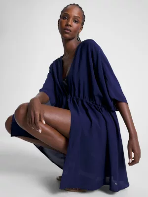 Vestido curto com amarração frontal