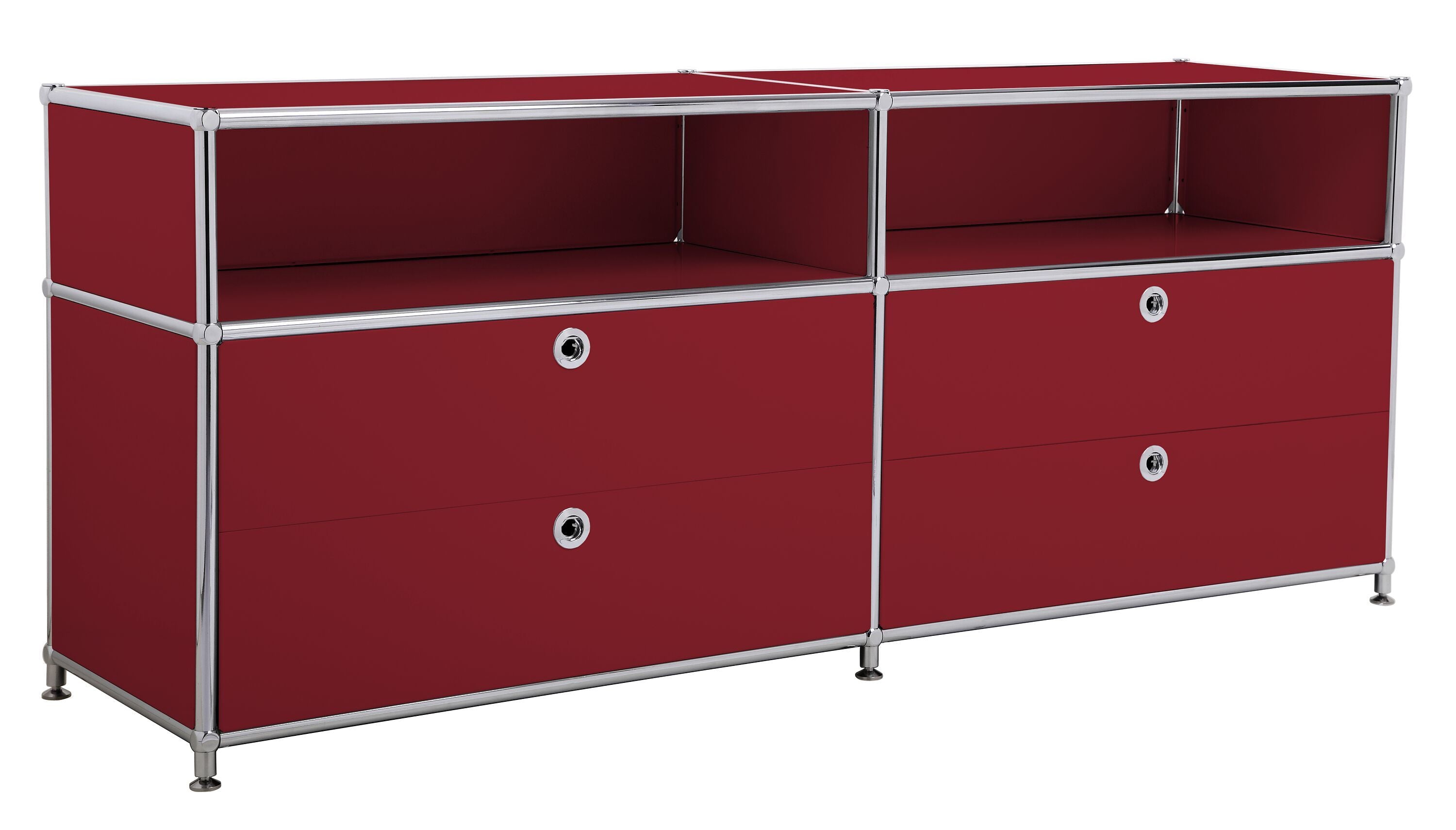FLEXCUBE Lowboard - Rot / B: 152.0 cm x T: 40.0 cm x H: 62.5 cm