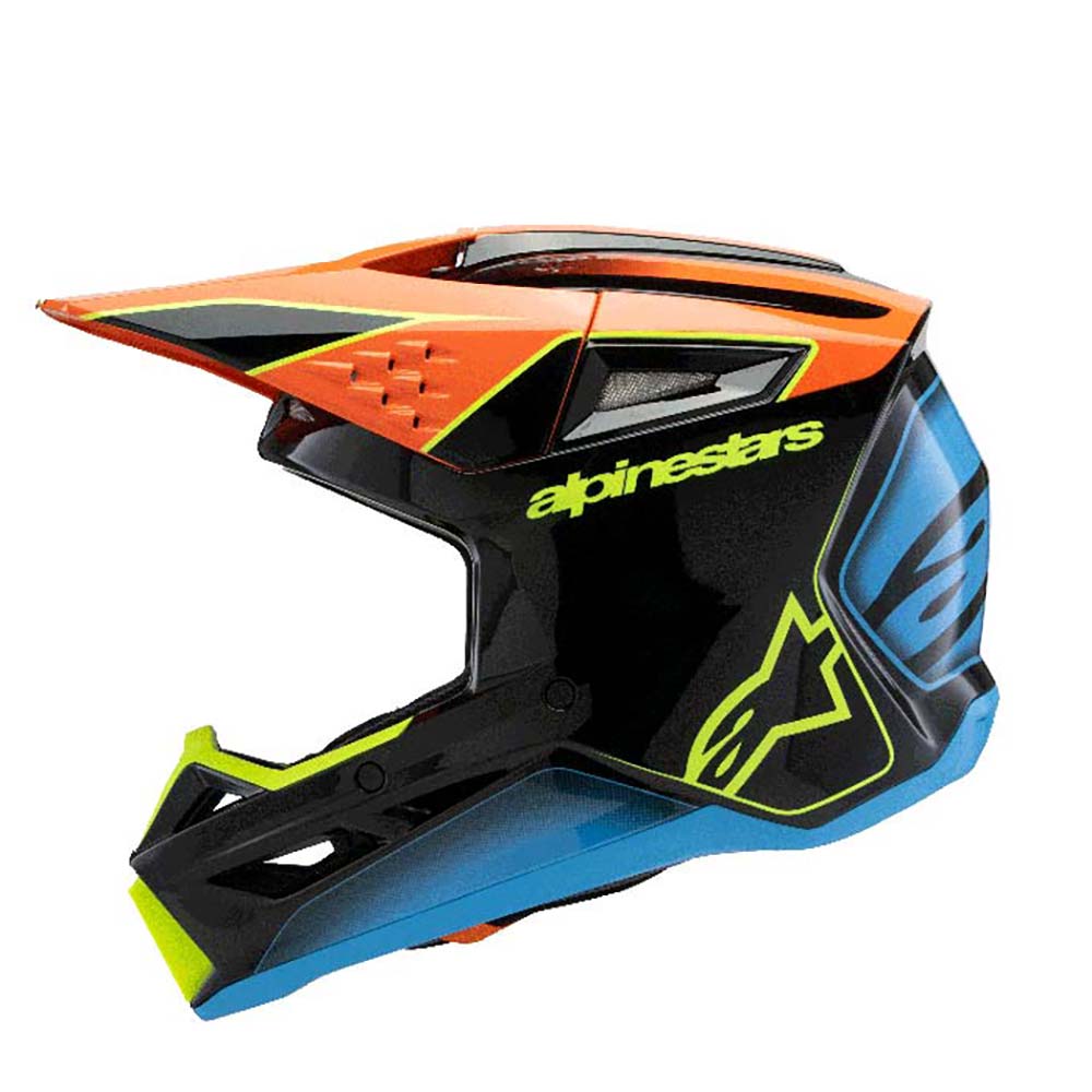 Alpinestars - Casque enfant Youth S-M3 Fray Noir / Orange / Jaune fluo