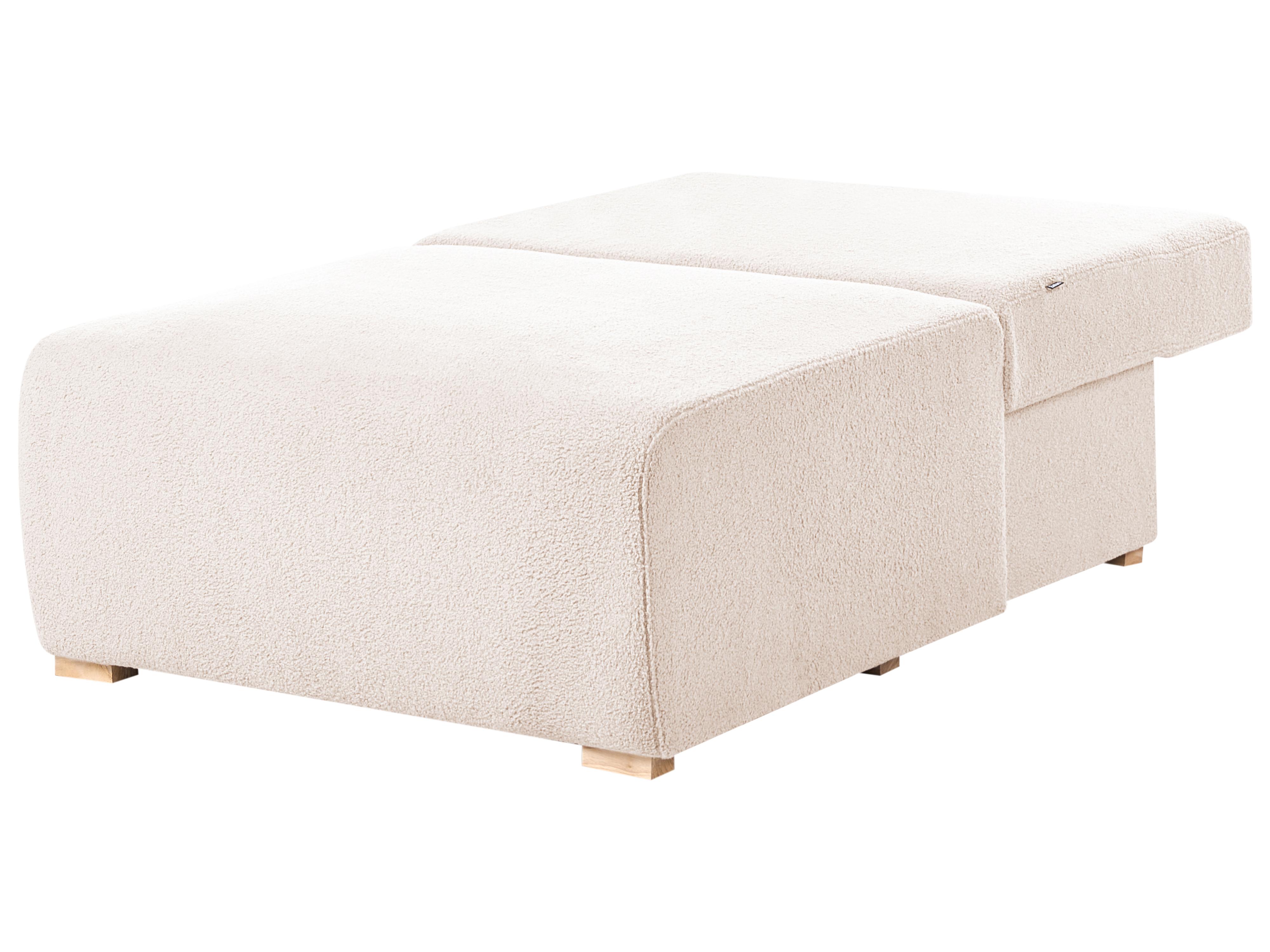 Modulaire hoekbank NERBO Bouclé Beige rechtszijdig