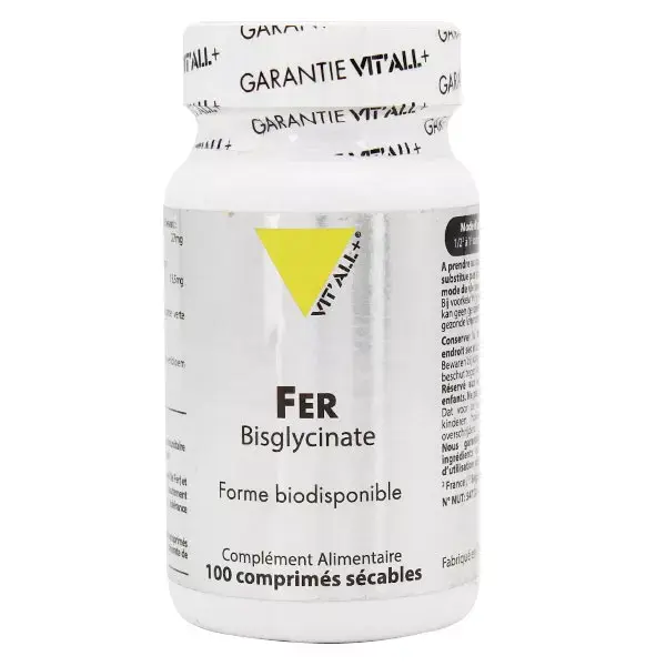 Vit'all+ Bisglicinato de Ferro de Alta Absorção 27mg - 100 comprimidos sulcados