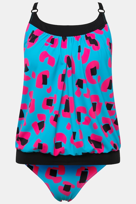 Tankini, Neon-Leomuster, Softcups, Träger verstellbar