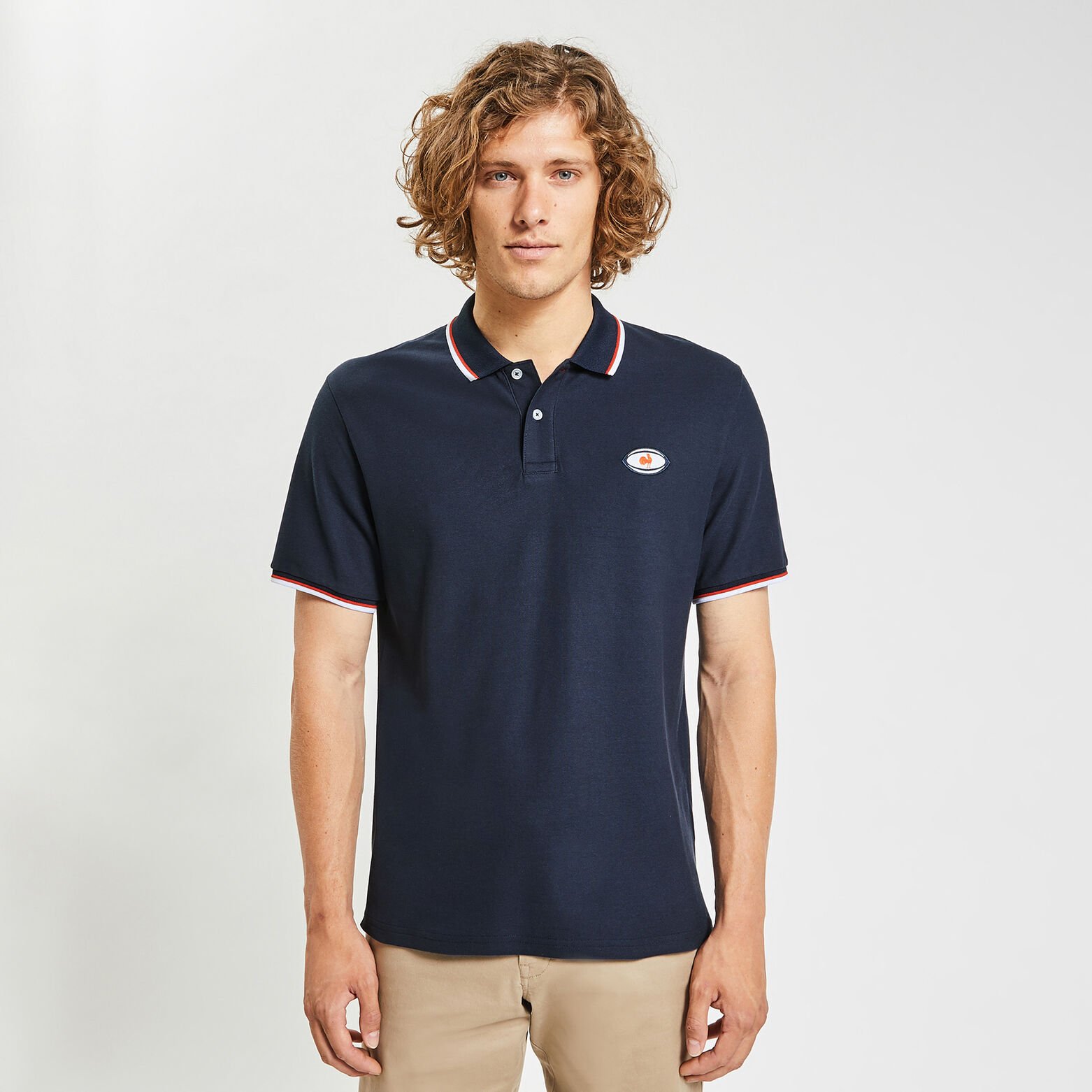 Polo manche courte licence France rugby Bleu foncé