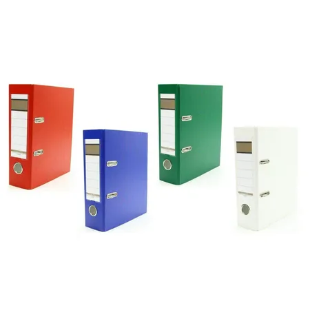 Livepac Office Ordner DIN A5, quer, 75 mm breit, 4 Stück je 1x in grün, blau, rot und weiß
