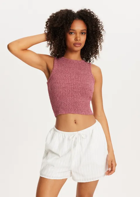 Geribde singlet roze (ROS.MEL)