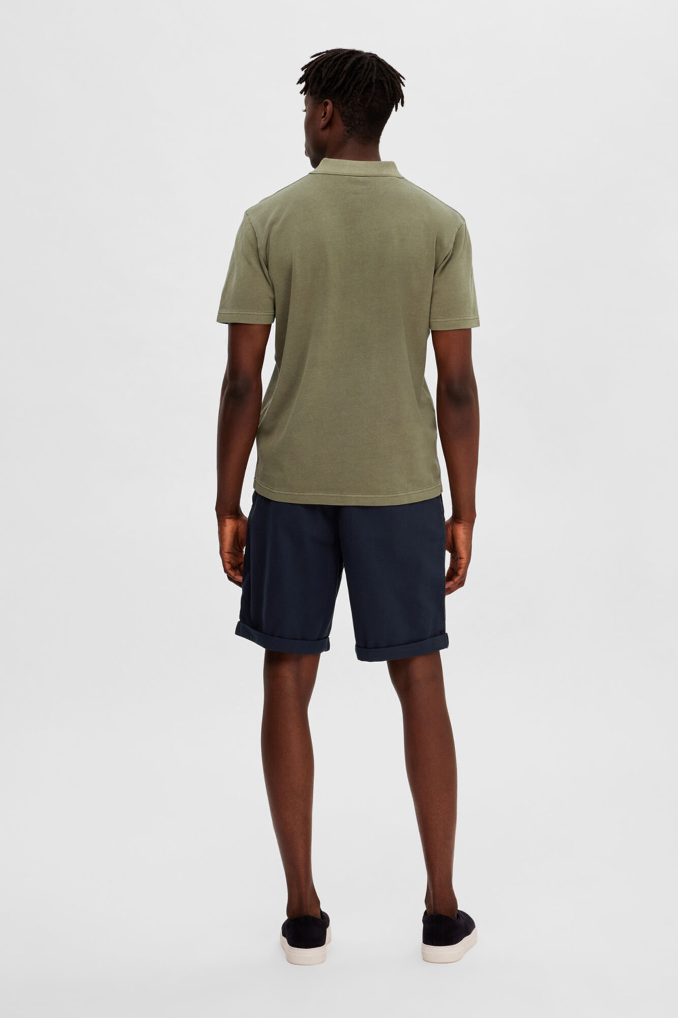 Camisa polo de manga curta, 100% algodão orgânico. - Verde