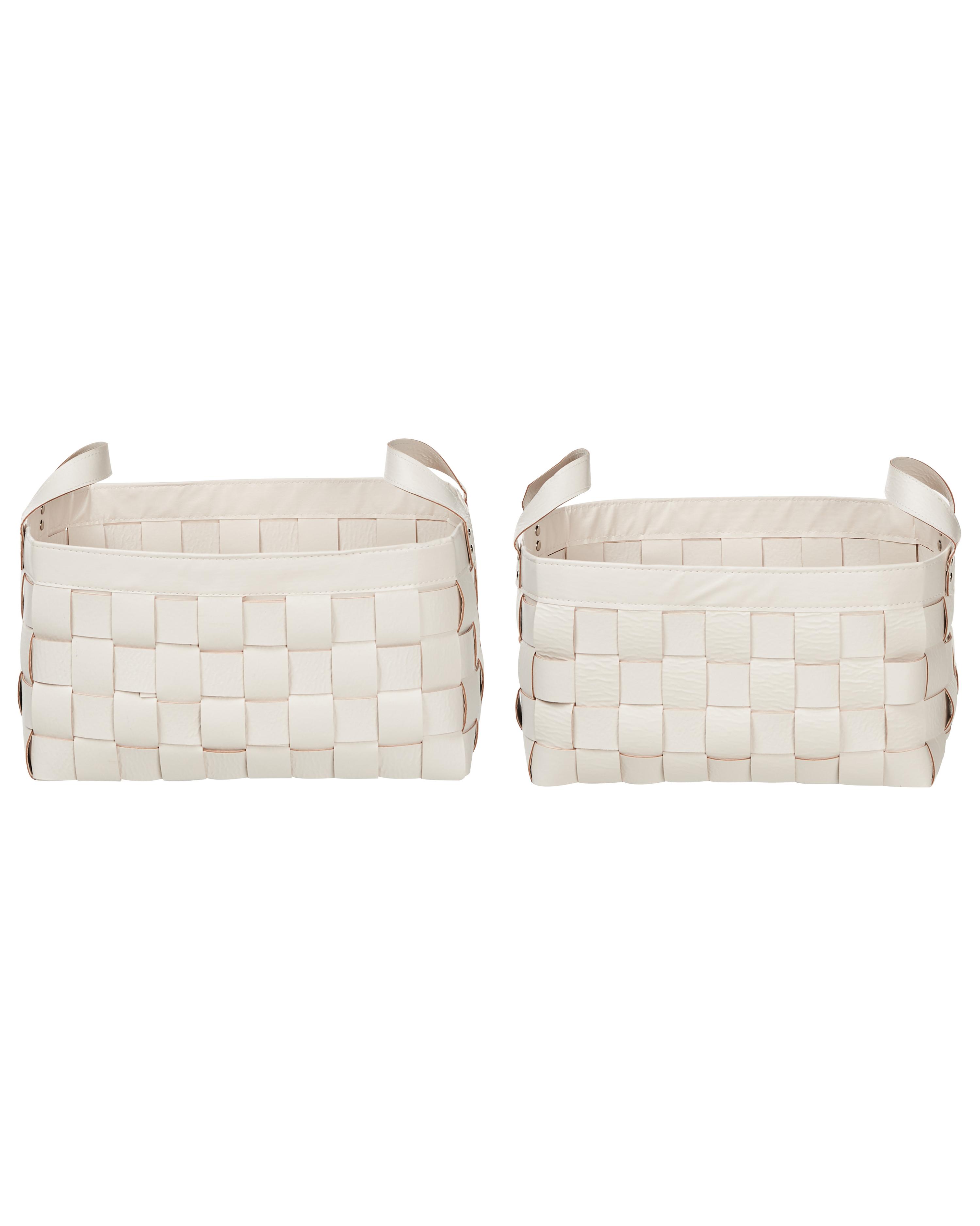 Set van 2 manden SIPPAR Kunstleer Beige