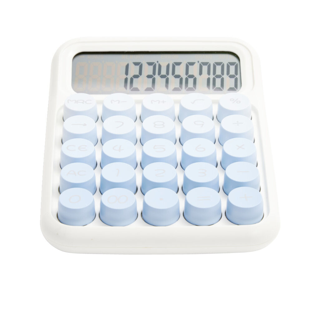 Calculatrice de bureau dégradé noir touches rondes en relief 11,5x16cm