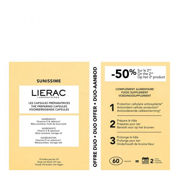 Lierac Solar Sunissime Bronzeado 2x30 Cápsulas