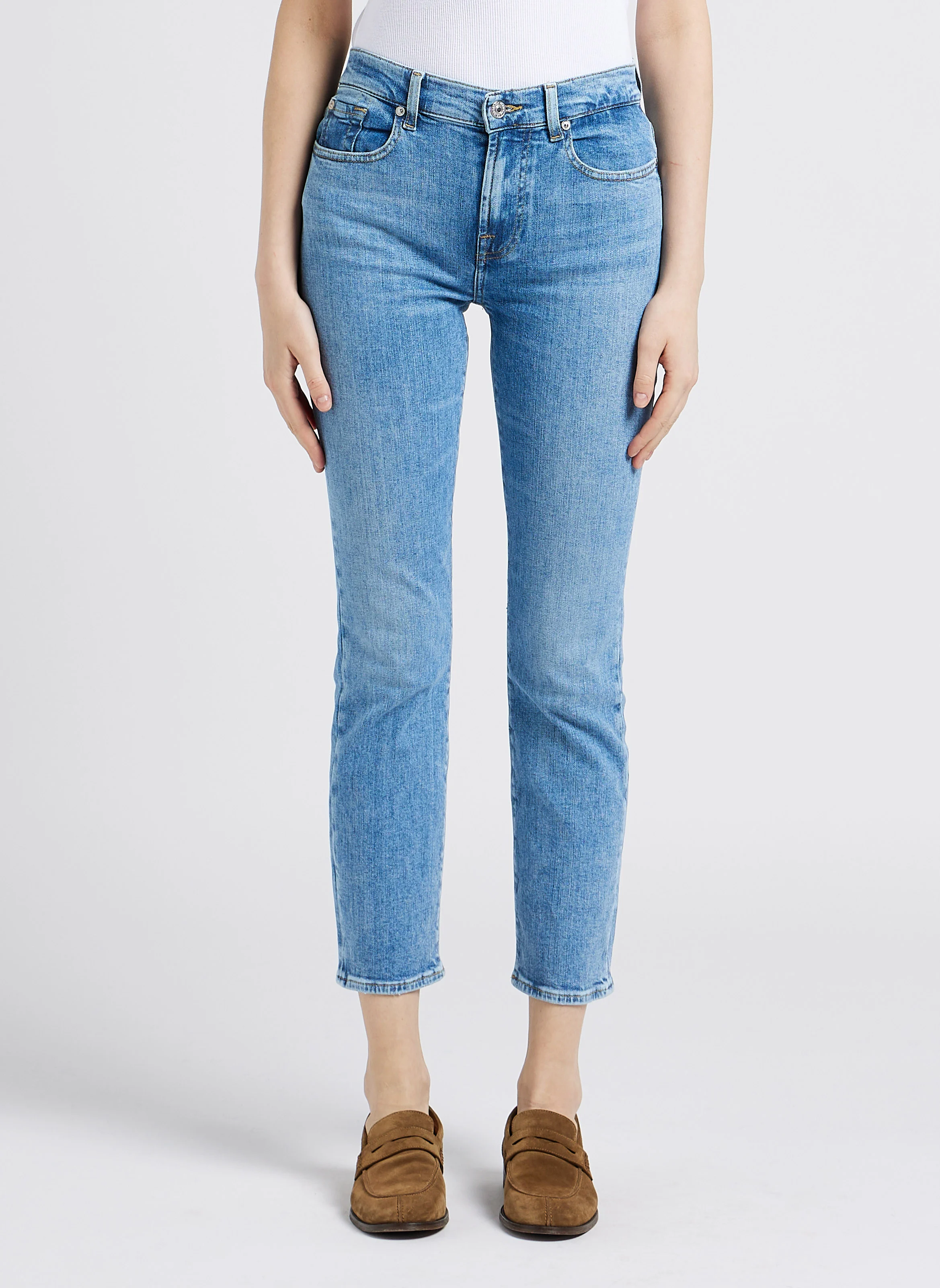 ILLUSION BRIGHTNESS - Jean skinny délavé en coton mélangé| Bleu