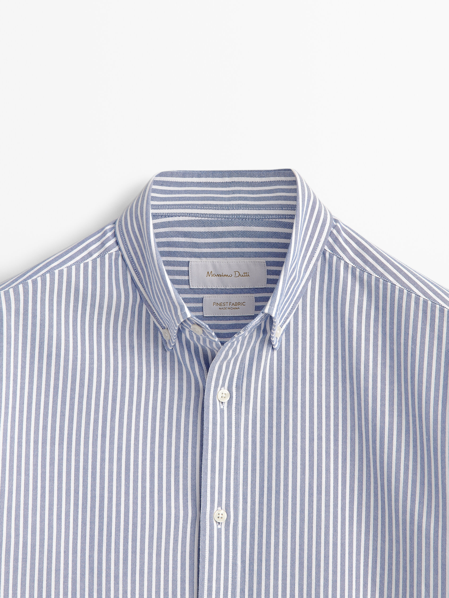 Camisa Oxford Rayas de algodão, corte regular - AZUL MARINHO