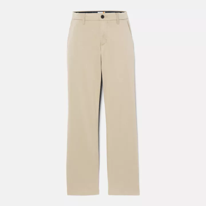 Pantalon chino en sergé extensible pour homme en beige