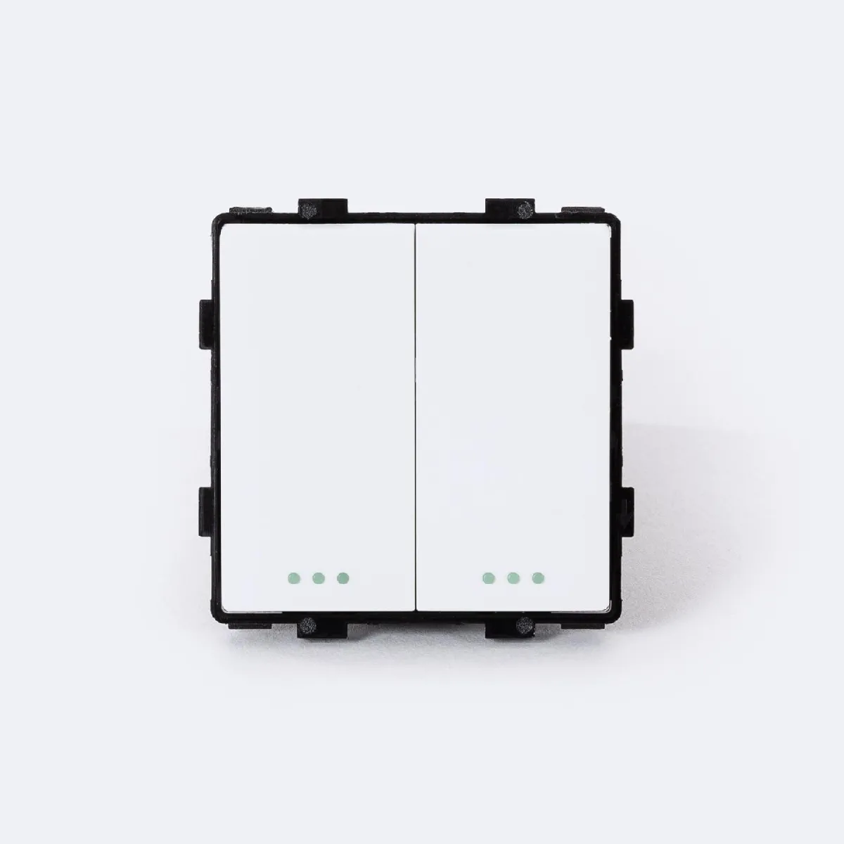 Ledkia interrupteur double bouton-poussoir - Blanc