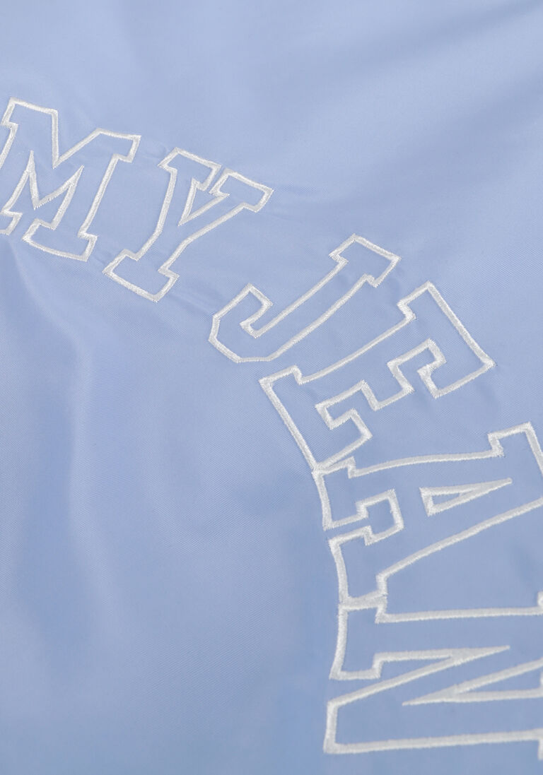 TOMMY JEANS blauwe tommy jeans jack tjw graphic satin bomber jacket