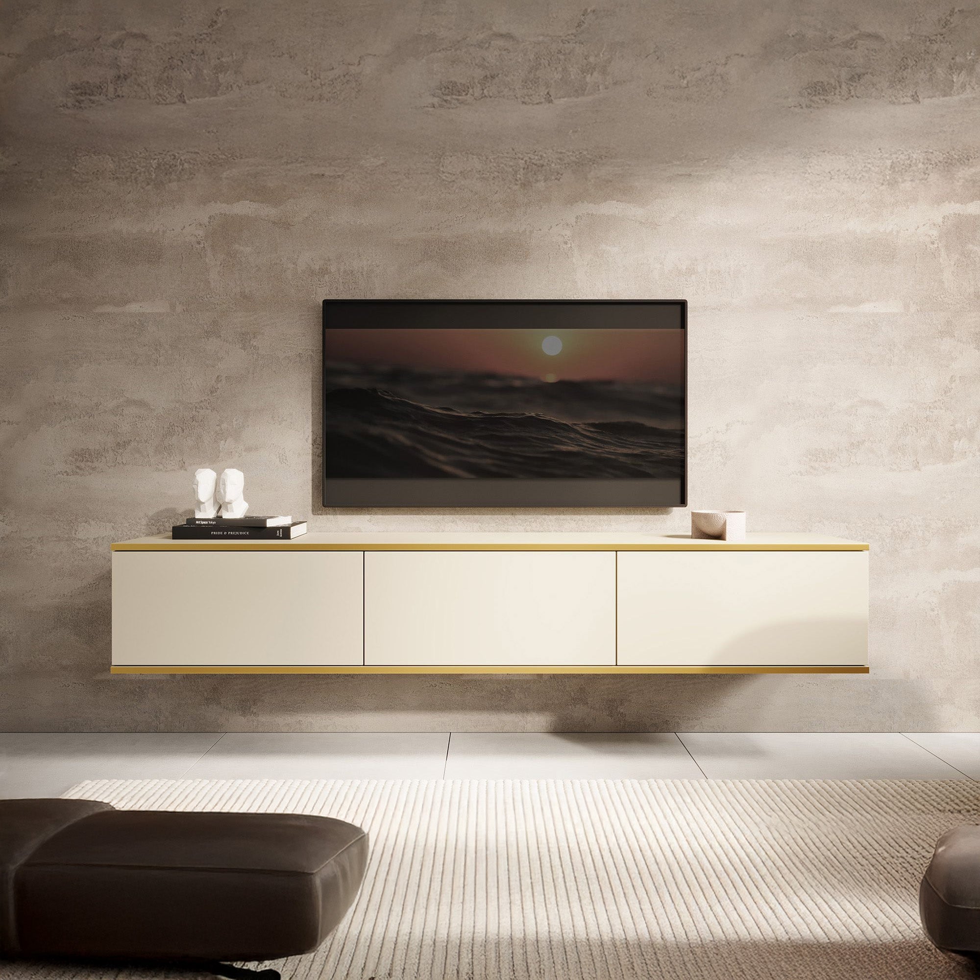 Meubella - TV-Meubel Orleans - Beige - 175 cm
