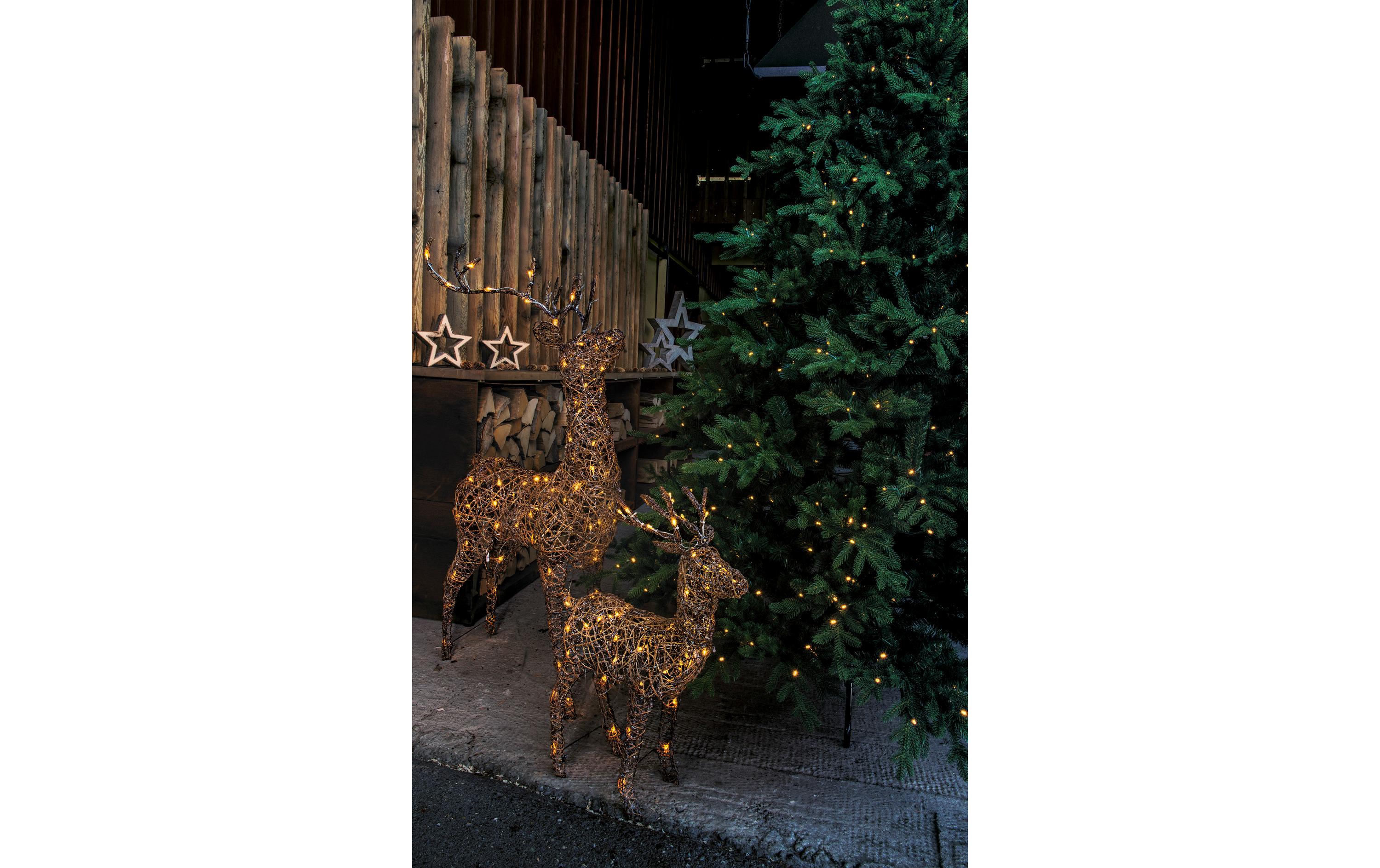 LED-Figur Rentier aus Rattan, 70 cm, BraunLED Rentier