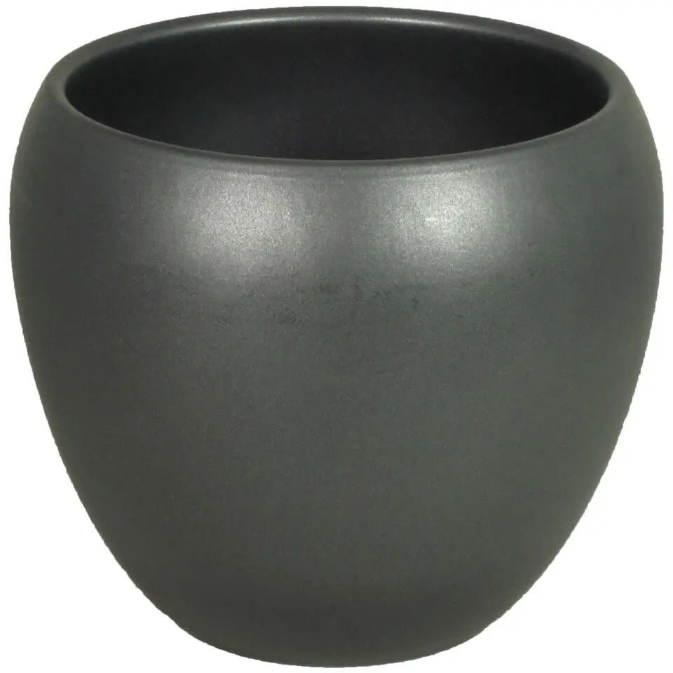 Floran Plantenpot - antraciet - mat - keramiek - 14 x 11 cm