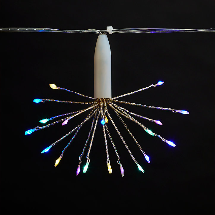 Guirlande lumineuse LED intérieure multicolore câble transparent 8 fonctions 3 m