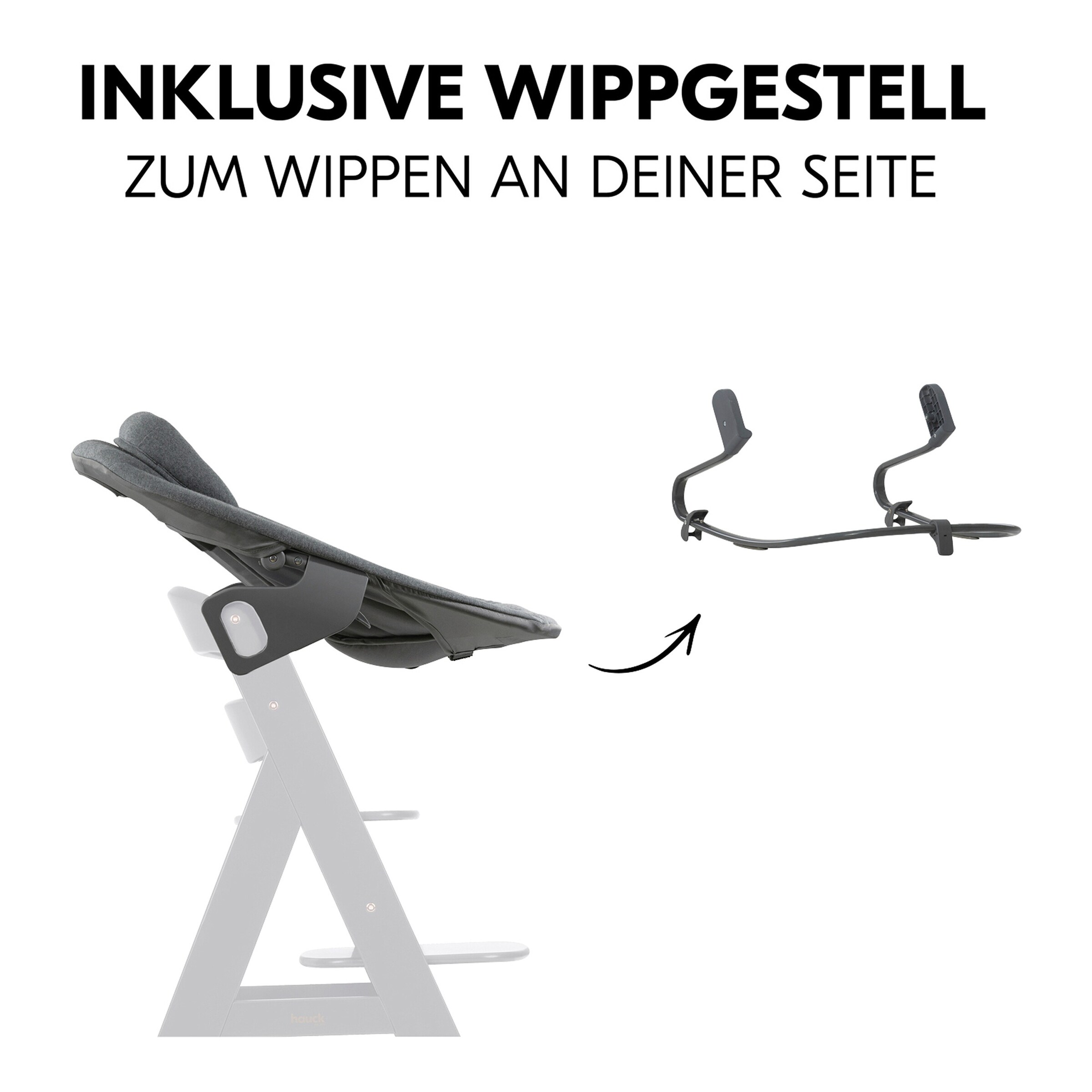 Hauck Babywippe Bouncer Premium für Alpha und Beta Dark Grey